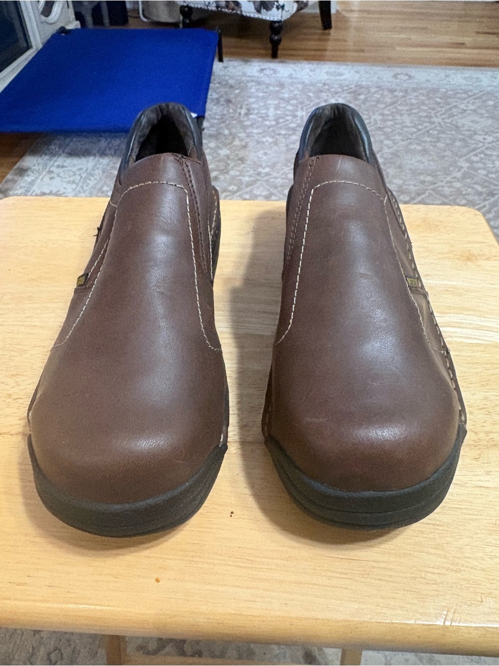 Hytest Safety Footwear Classic Brown Slip-On Leather Loafers .